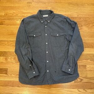 Everlane Dark Gray Flannel Button-Down XXL